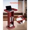 Wooden Podium Stand with Storage Shelves Presentation Lectern Brown